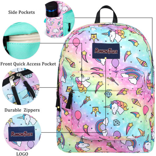 Unicorn 3 in 1 Backpack Set - Unicorn Backpack with Lunch Bag and Pencil Case - Image 4