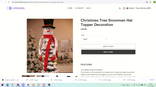 Christmas Tree Snowman Hat Topper Decoration - Image 10