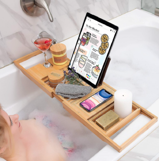 Bamboo Bathtub Shelf Rack Organiser - limited stock - Image 6