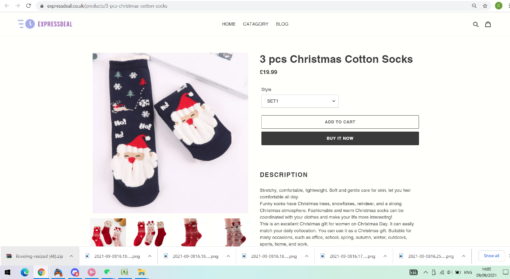 3 Pairs Christmas Cotton Socks - - Image 24