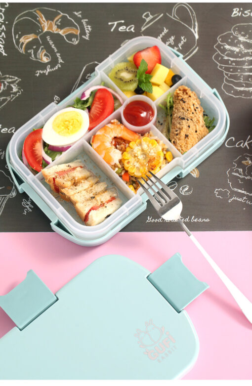 Portable Lunch Box 6 Grids Food Storage Leakproof Kids