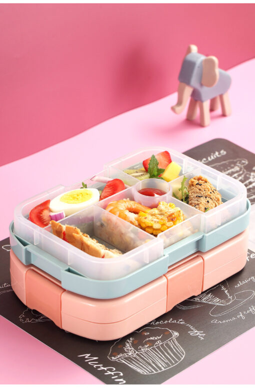 Portable Lunch Box 6 Grids Food Storage Leakproof Kids - Image 5