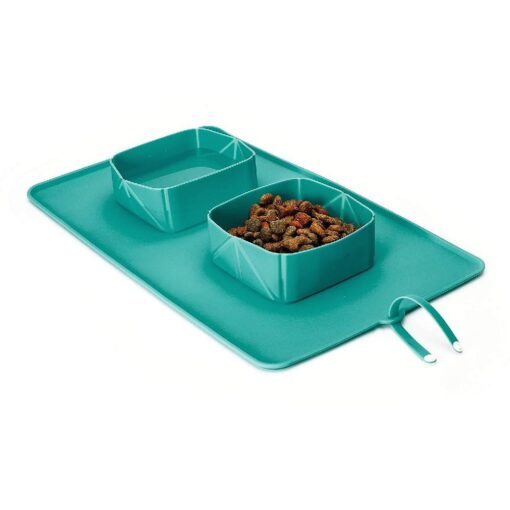 Portable Silicone Folding Pet Bowl with Non-Slip Pad - - Image 3