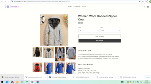 Women Fleece Lined Hooded Zipper Coat - Image 16