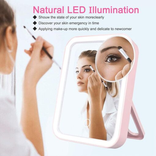 Portable USB Touch Screen Lighted up Makeup Mirror - Image 10