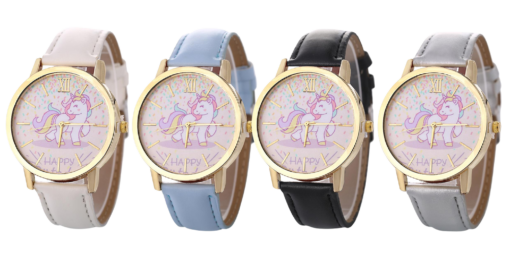 Unicorn Leather Strap Women Quartz Watches _ Untracked