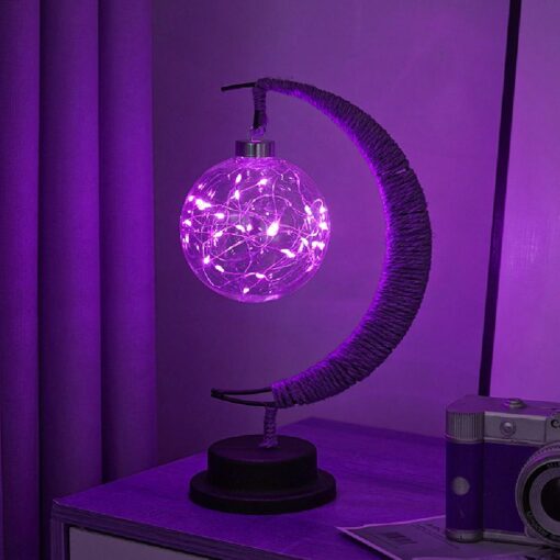 Led Half Moon Rattan Lamp - Image 18