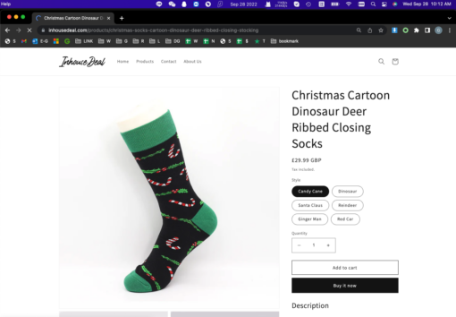 One or Six Pairs Christmas Cartoon Dinosaur Deer Socks - Image 2