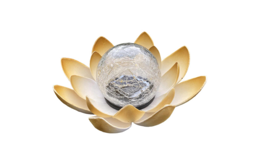 One or Two Solar Cracked Glass Ball Lotus Light 2022-03-11 NL - Image 11