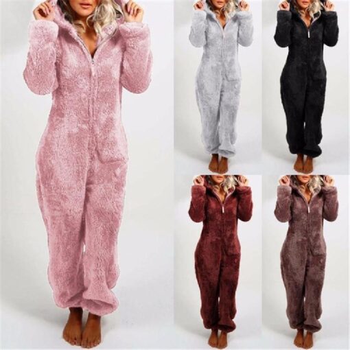 Womens Fleece Teddy onesie -7color - Image 5