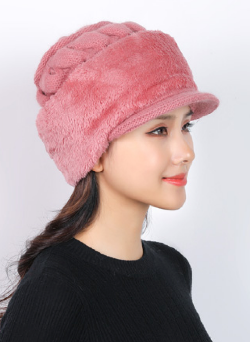 Women's Windproof Knitted Fleece Lined Hat with 2 in 1 Neck Warmer and Mask - - Image 26