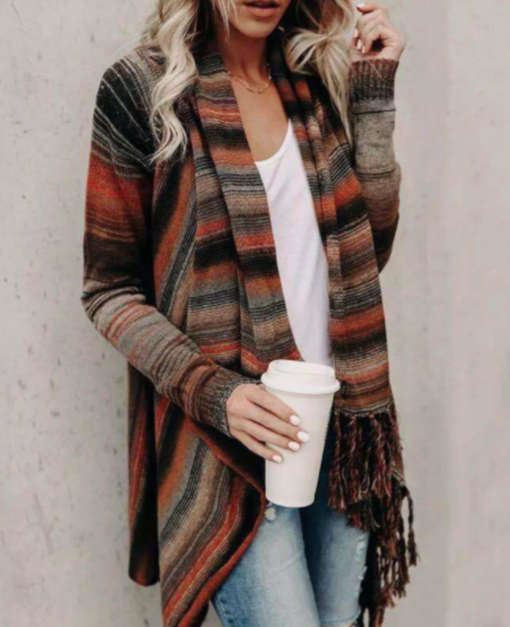 Women Warm Knitted Tassel Shawl - Image 6