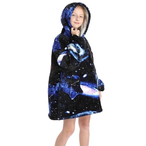 Kids Oversized Fluffy Hoodie Blanket - Image 12