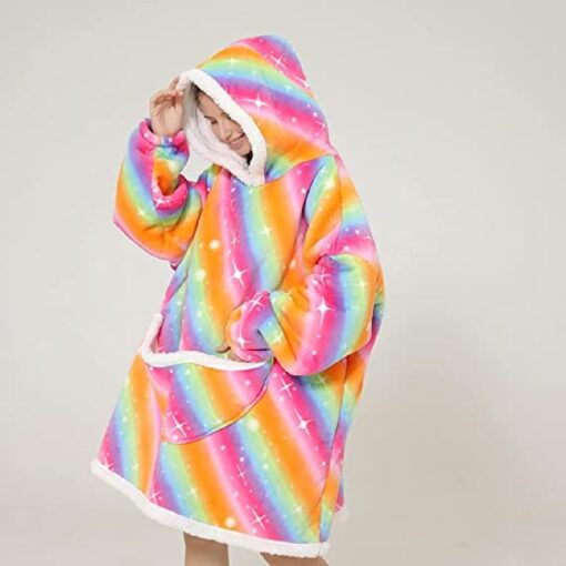 Kids Oversized Fluffy Hoodie Blanket - Image 11