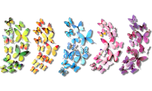 12 or 60 Multicolor Butterfly Wall Stickers - Image 3