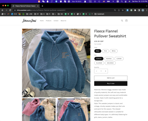 Fleece Flannel Pullover Sweatshirt - Image 8