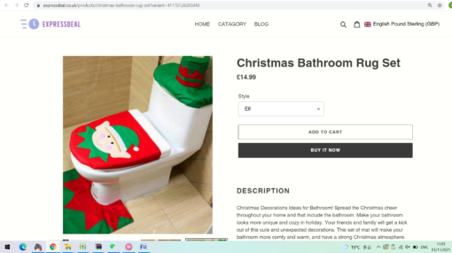 Christmas Toilet Cover Decoration Set - Image 3