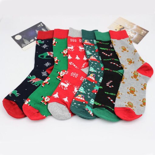 One or Six Pairs Christmas Cartoon Dinosaur Deer Socks - Image 13