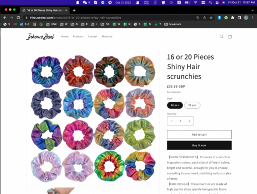 16 or 20 Pieces Shiny Hair scrunchies - Image 16