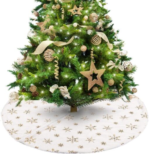 78, 90, 120 or 140 CM Faux Fur Christmas Tree Skirt - Image 10