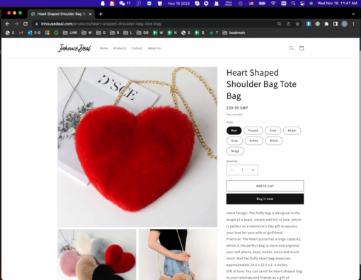 Lightweight Heart Shaped Shoulder Bag Tote Bag - Image 10