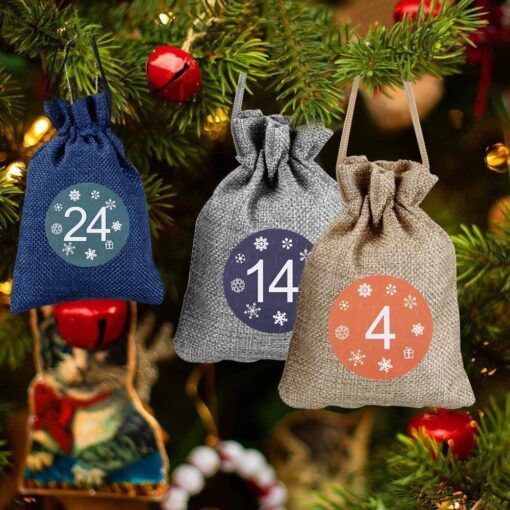 DIY Calendar Bags Countdown to Christmas with 24 Number Stickers - Image 5