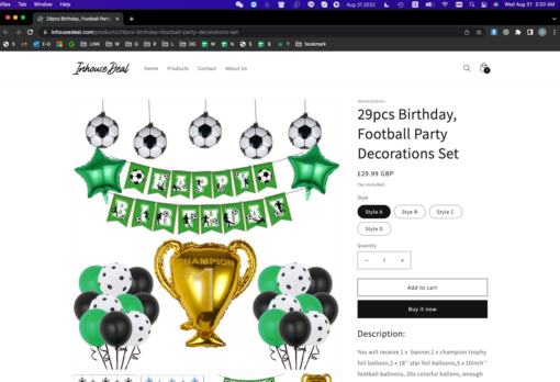 29pcs Birthday Football Party Decorations Set - Image 5