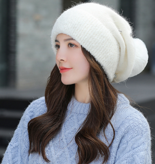 Warm Oversized Beanie with Optional Face Mask Cover - Image 10