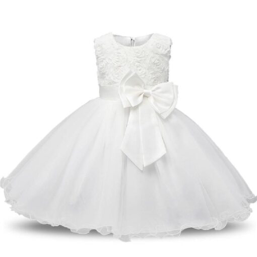 Kids Sleeveless Flowers Bowknot Princess Dress - Image 7