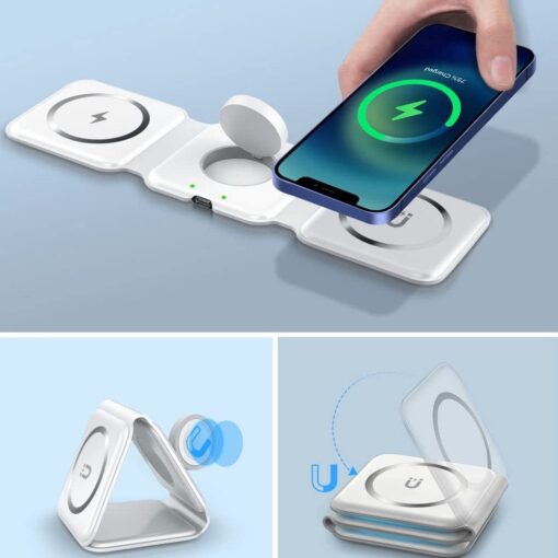 3 in 1 Magnetic Foldable Wireless Charging Station with vide - Image 15