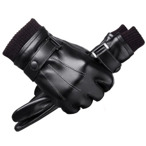 Men's Touchscreen PU Leather Gloves - Image 8