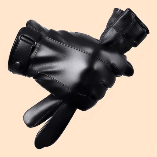 Men's Touchscreen PU Leather Gloves - Image 7