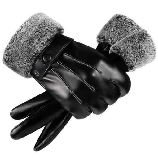 Men's Touchscreen PU Leather Gloves - Image 6