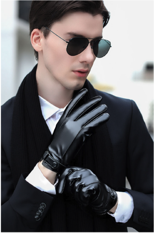 Men's Touchscreen PU Leather Gloves