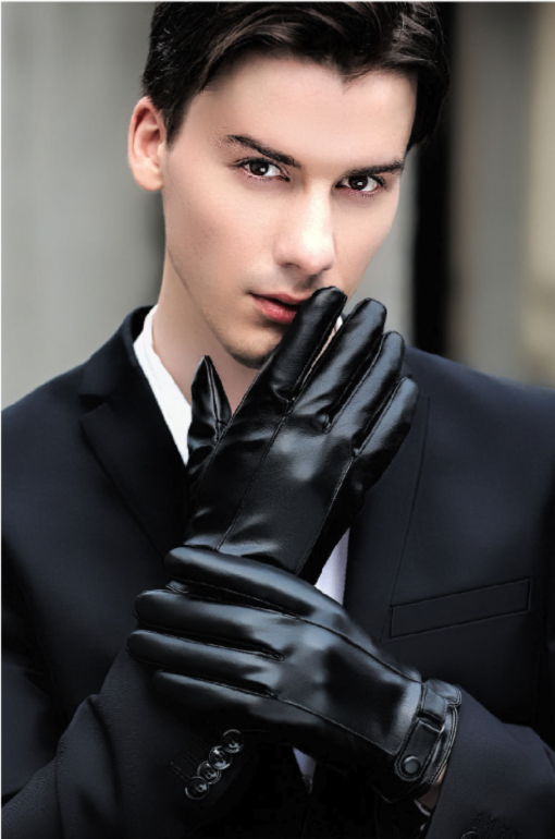 Men's Touchscreen PU Leather Gloves - Image 3