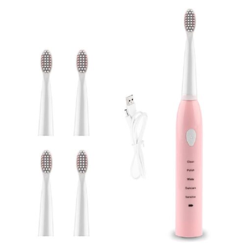 USB Rechargeable 5 Series Sonic Electric Toothbrush with Replacement 3 Head - Image 15