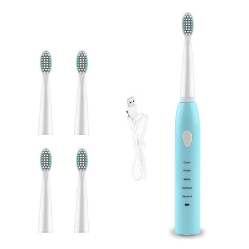 USB Rechargeable 5 Series Sonic Electric Toothbrush with Replacement 3 Head - Image 19