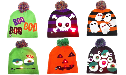 One or Two LED Halloween Beanie Hat