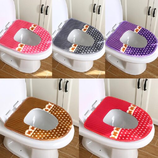 Home Bathroom Polka Dot Toilet Seat Mat - Image 2