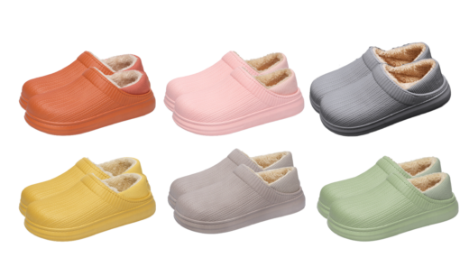 Non-Slip Rubber Slippers with Short Fleece