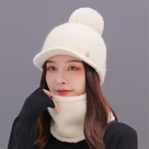 Women's Kintted Cap with optional 2 in 1 Mask and Neck Warmer - Image 3