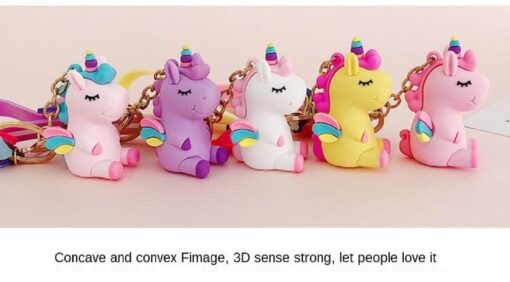 One or Five Silicone Unicorn Doll Key Chain Hanging Ring Ornaments - Image 10