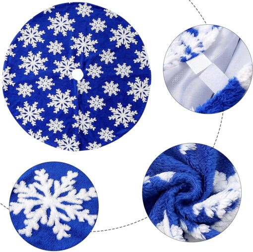 90 or 122CM Snowflake Faux Fur Christmas Tree Skirts - Image 5