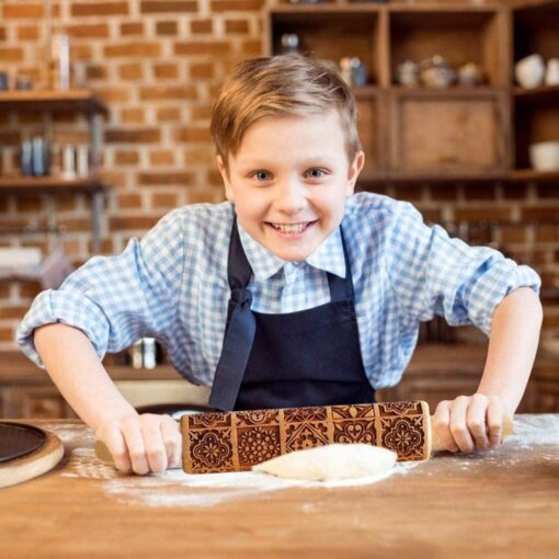 Wooden Engraved  Embossing  Dough Rolling Pin - Image 10