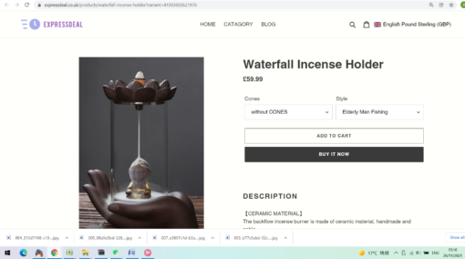 Monkey or Lotus Waterfall Incense Holder with optional cones - Image 6