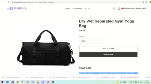 Dry Wet Separated Gym Duffel Bag - Image 7