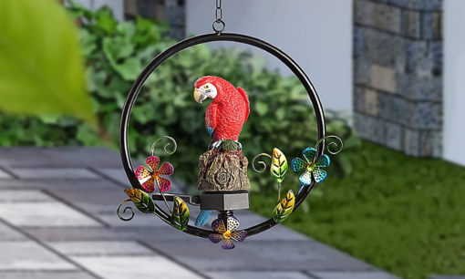 LED Solar Parrot Flower Ring Lights