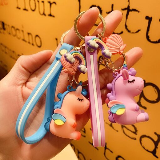 One or Five Silicone Unicorn Doll Key Chain Hanging Ring Ornaments - Image 17