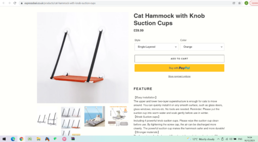 Cat Hammock with Suction Cups - Image 20