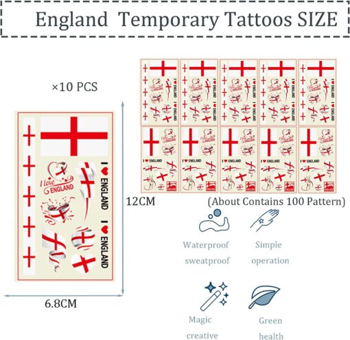 10 Sheets Waterproof Tattoos Stickers - Image 7